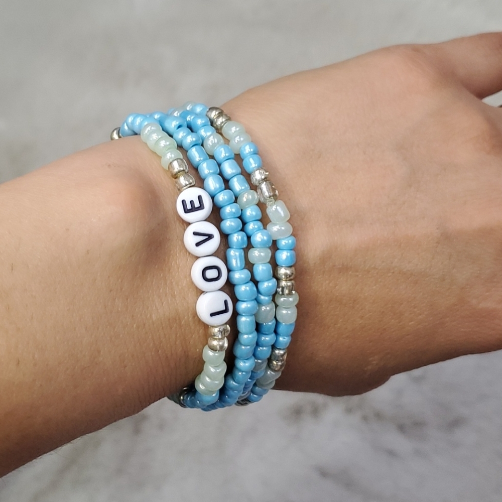 *NEW* Handmade  Stretchy Beaded Bracelet - Picture 7 of 7